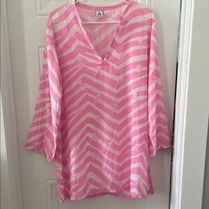 Whimsical Pink Chevron and Skulls Cover Up